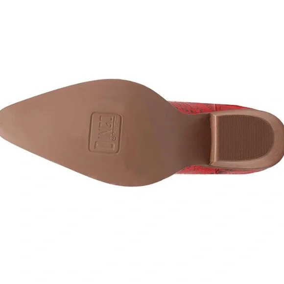 NIB- Dingo Red Heeled Boots Croc print OzzieSnip Toe - Western Cowgirl - Picture 3 of 3